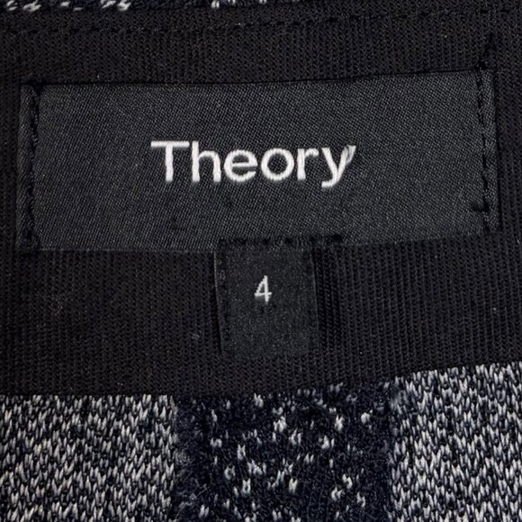 Theory Navy & White Marl Knit Trousers Size 4 - Picture 4 of 4